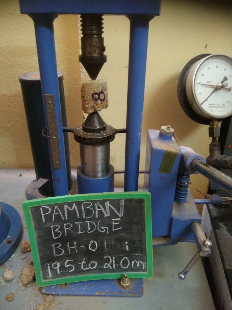 Point Load test on Rock Specimen